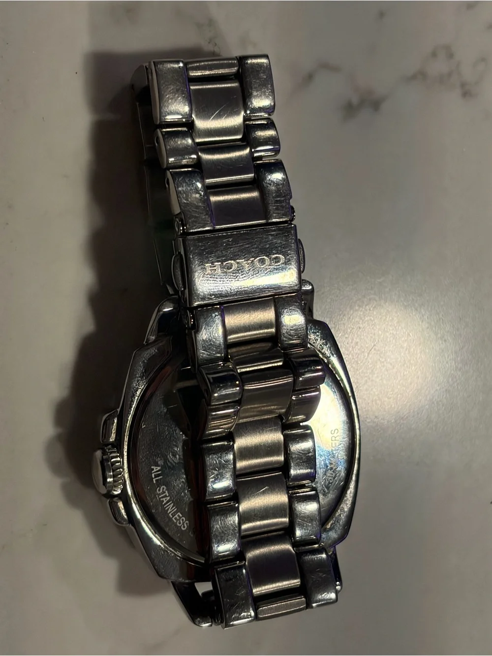 Coach Boyfriend 14503129 Silver Sapphire Crystal Case with Silver band